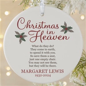 Christmas In Heaven Personalized Memorial Ornament- 3.75 Matte - 1 Sided - 19879-1L