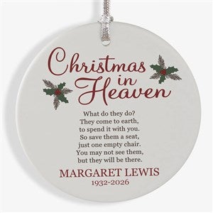Christmas In Heaven Personalized Memorial Ornament- 3.75 Matte - 1 Sided - 19879-1L