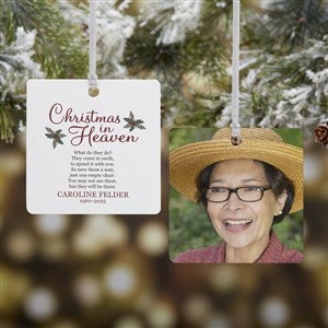 Christmas In Heaven Personalized Memorial Ornament - 2 Sided Metal  - 19879-2M
