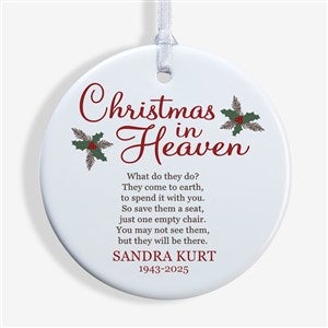 Christmas In Heaven Personalized Memorial Ornament- 2.85 Glossy - 1 Sided - 19879-1