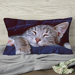 Pet Photo Memories Personalized Lumbar Throw Pillow - 19893-LB