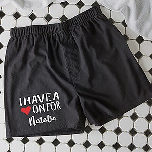 Heart On For Personalized Black Boxers - 19894