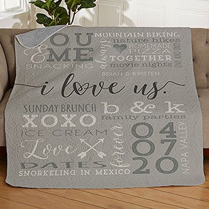 I Love Us Personalized 50x60 Quilted Blanket - 19969-Q