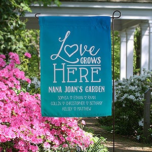 Love Grows Here Personalized Garden Flag - 19995