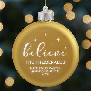 Believe Personalized LED Gold Glass Ornament - 20012-GD