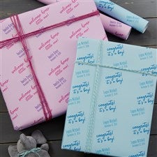Step  Repeat Personalized New Baby Wrapping Paper Roll - 18ft Roll - 20034-L