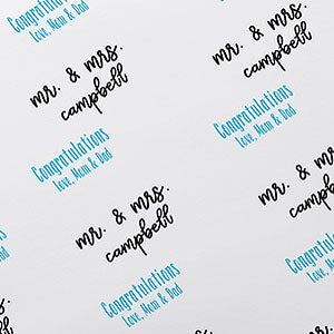 Step & Repeat Personalized Wedding Wrapping Paper Roll