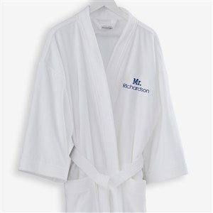 Mr White Velour Personalized Robe - 20083-MR