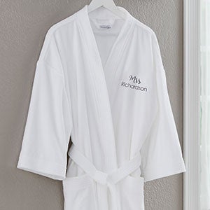 Mrs. White Velour Personalized Robe - 20083-MRS