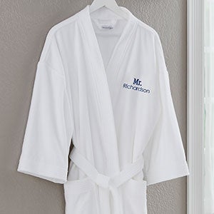 Mr White Velour Personalized Robe - 20083-MR