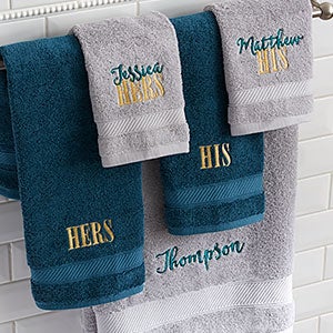 engraved towels