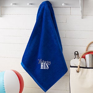 His & Hers Embroidered 35x60 Honeymoon Beach Towel - 20124