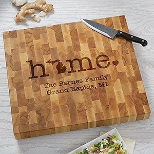 Home State Personalized 16x18 Butcher Block Cutting Board - 20132