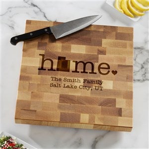 Home State Personalized 12x12 Butcher Block Cutting Board - 20132-12