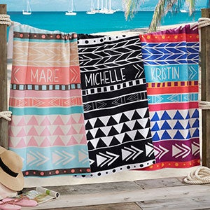 Bohemian Chic Personalized 35x72 Beach Towel - 20142-L