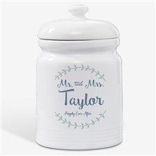 Mr. and Mrs. Laurel Leaf Personalized Cookie Jar - 20145