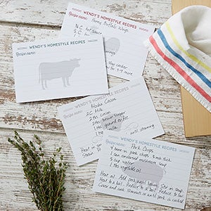 Farmhouse Kitchen Personalized Recipe Cards - 4x6 - 20150-C