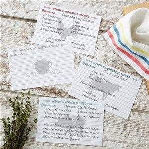 Farmhouse Kitchen Personalized Recipe Cards - 4x6 - 20150-C