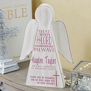First Communion Personalized Wood Angel - 20165