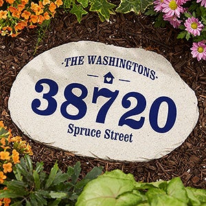 Home Address Personalized Round Garden Stone - 20170