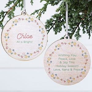 2 Sided Wood Personalized Precious Moments Lights Ornament - 20189-2W