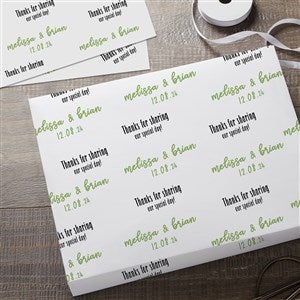 Step & Repeat Personalized Wedding Party Wrapping Paper Sheets - 20204-S