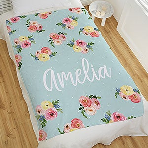Floral Baby Personalized 50x60 Fleece Blanket - 20250-F