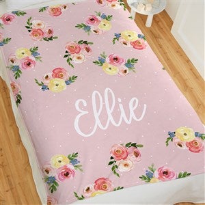 Floral Baby Personalized 50x60 Lightweight Fleece Blanket - 20250-LF