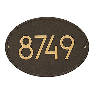 Hawthorne Personalized Modern Address Aluminum Plaque- Aged Bronze - 20259D