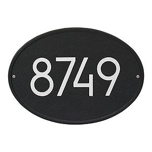 Hawthorne Personalized Modern Address Plaque - Black & Silver - 20259D-BS