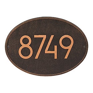 Hawthorne Personalized Modern Address Aluminum Plaque- Oil Rubbed Bronze - 20259D-OB