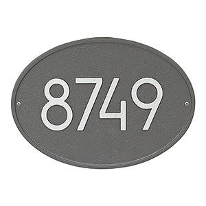Hawthorne Personalized Modern Address Plaque - Pewter & Silver - 20259D-PS