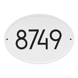 Hawthorne Personalized Modern Address Aluminum Plaque- White Black - 20259D-WH