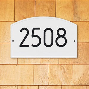 Legacy Personalized Modern Address Aluminum Plaque- White Black - 20260D-WH