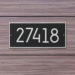 Hartford Personalized Aluminum Address Plaque - Black Silver - 20261D-BS