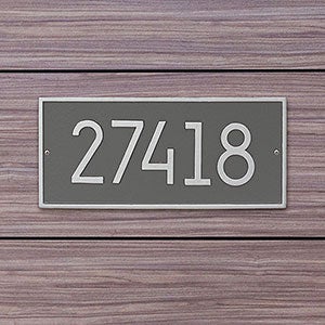 Hartford Personalized Aluminum Address Plaque - Pewter & Silver - 20261D-PS