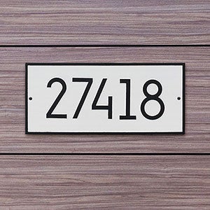 Hartford Personalized Aluminum Address Plaque - White & Black - 20261D-WH