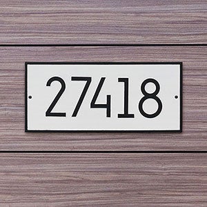 Hartford Personalized Aluminum Address Plaque - White  Black - 20261D-WH