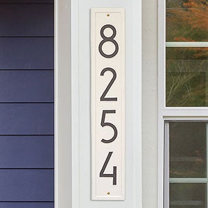 Personalized Vertical Aluminum Address Plaque - Coastal Clay - 20262D-L1