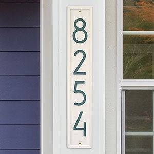 Personalized Vertical Aluminum Address Plaque - Coastal Green - 20262D-L4