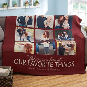 My Favorite Things Personalized Woven Photo Throw - 20264-A