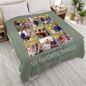 My Favorite Things Personalized 90x90 Plush Queen Fleece Photo Blanket - 20264-QU