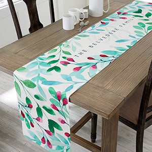 Spring Floral Personalized Table Runner- 16 x 96 - 20267