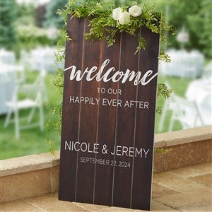Wedding Welcome Personalized Wood Standing Sign - 20420