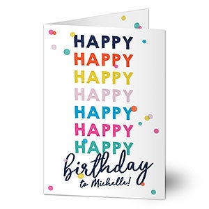 Happy Happy Birthday Personalized Greeting Card - 20433
