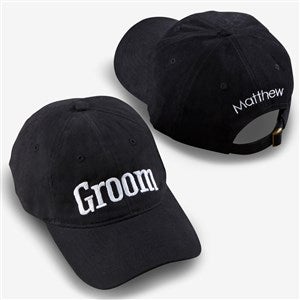 Bridal Party Embroidered Black Baseball Cap - 20446-B
