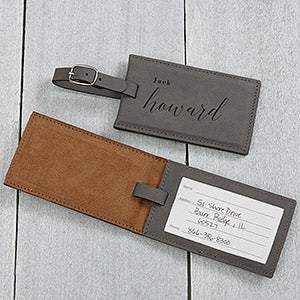 Stylish Name Personalized Charcoal Bag Tag - 20484-G