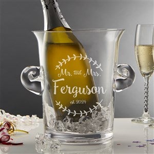 Mr.  Mrs. Engraved Glass Ice Bucket  Chiller - 20486