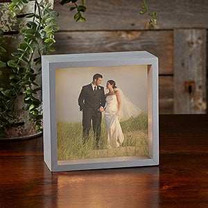 Personalized 6x6 Wedding Photo LED Shadow Box - 20535-6x6