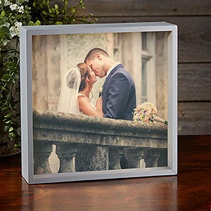 Personalized 10x10 Wedding Photo LED Shadow Box - 20535-10x10